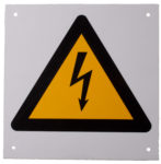 Yellow Triangle Sign With Black Lightening Bolt